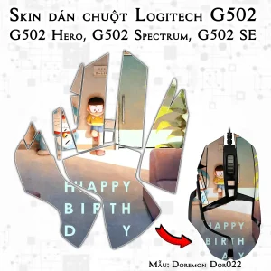 Skin dán chuột Logitech G502 mẫu Doremon Dor022
