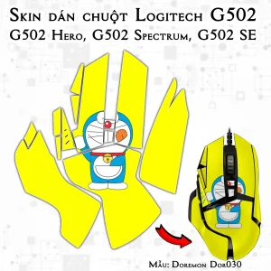 Skin dán chuột Logitech G502 mẫu Doremon Dor030