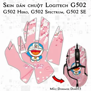 Skin dán chuột Logitech G502 mẫu Doremon Dor033