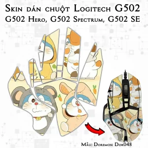 Skin dán chuột Logitech G502 mẫu Doremon Dor048