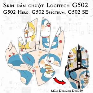 Skin dán chuột Logitech G502 mẫu Doremon Dor049