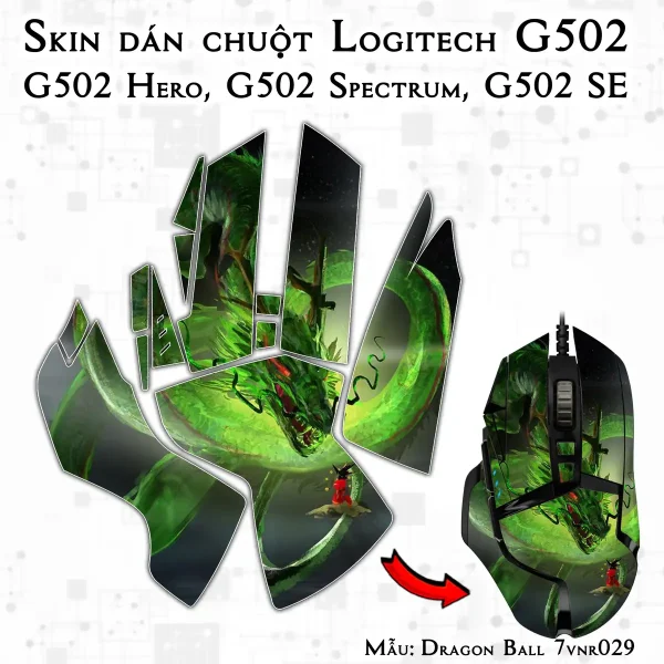 Skin dán chuột Logitech G502 mẫu Dragon Ball 7vnr029