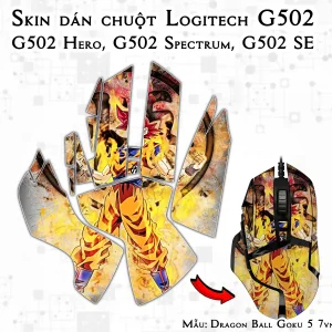 Skin dán chuột Logitech G502 mẫu Dragon Ball Goku 5 7vnr74