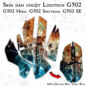 Skin dán chuột Logitech G502 mẫu Dragon Ball Goku Blue 7vnr77