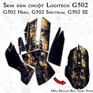Skin dán chuột Logitech G502 mẫu Dragon Ball Goku Super Saiyan 4 7vnr80