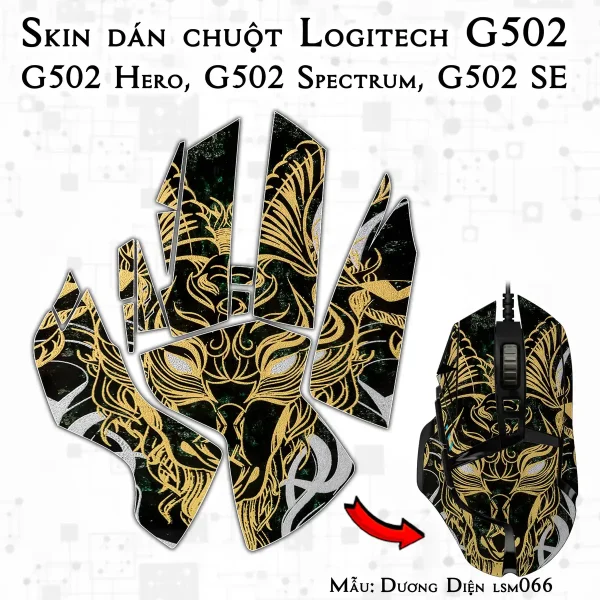 Skin dán chuột Logitech G502 mẫu Dương Diện lsm066