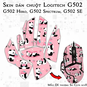 Skin dán chuột Logitech G502 mẫu Dễ thương So Cute scu005