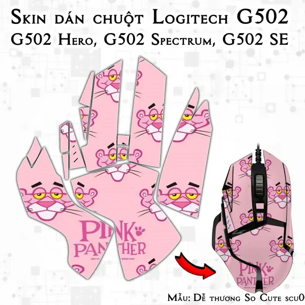 Skin dán chuột Logitech G502 mẫu Dễ thương So Cute scu009