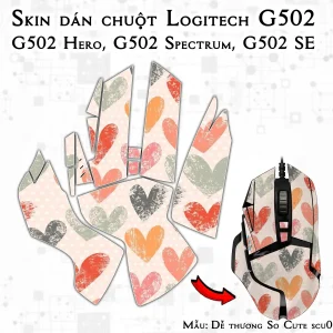 Skin dán chuột Logitech G502 mẫu Dễ thương So Cute scu022