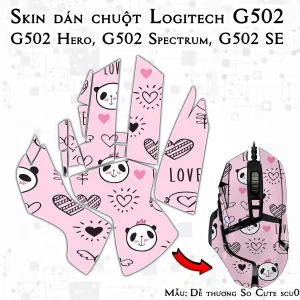 Skin dán chuột Logitech G502 mẫu Dễ thương So Cute scu038