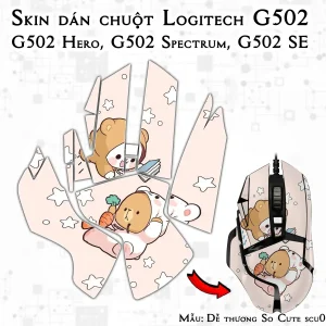 Skin dán chuột Logitech G502 mẫu Dễ thương So Cute scu039