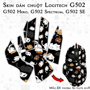 Skin dán chuột Logitech G502 mẫu Dễ thương So Cute scu055_