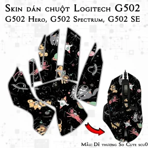 Skin dán chuột Logitech G502 mẫu Dễ thương So Cute scu058