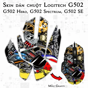 Skin dán chuột Logitech G502 mẫu Grafiti
