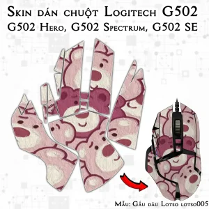 Skin dán chuột Logitech G502 mẫu Gấu dâu Lotso lotso005
