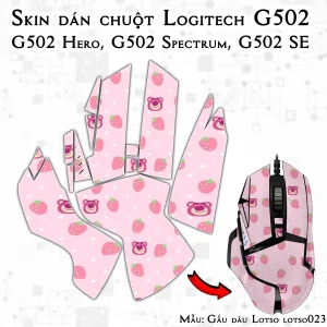 Skin dán chuột Logitech G502 mẫu Gấu dâu Lotso lotso023