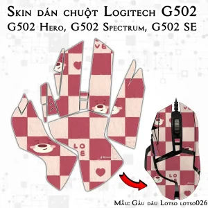 Skin dán chuột Logitech G502 mẫu Gấu dâu Lotso lotso026