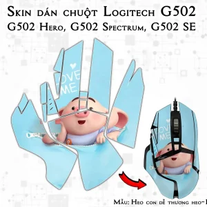 Skin dán chuột Logitech G502 mẫu Heo con dễ thương heo-176