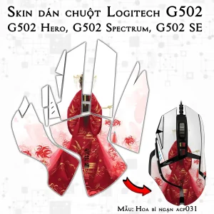 Skin dán chuột Logitech G502 mẫu Hoa bỉ ngạn acp031