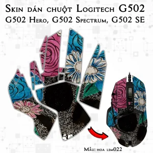 Skin dán chuột Logitech G502 mẫu hoa lsm022