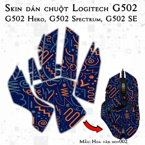 Skin dán chuột Logitech G502 mẫu Hoa văn hov002