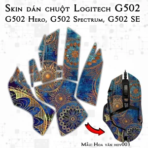 Skin dán chuột Logitech G502 mẫu Hoa văn hov003