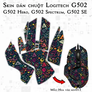 Skin dán chuột Logitech G502 mẫu Hoa văn hov013