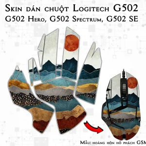 Skin dán chuột Logitech G502 mẫu hoàng hôn hổ phách GSM180