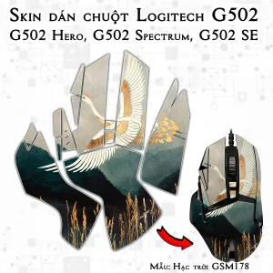 Skin dán chuột Logitech G502 mẫu Hạc trời GSM178