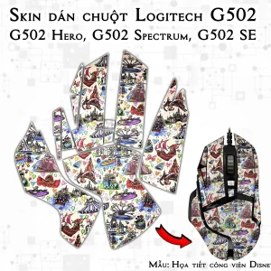 Skin dán chuột Logitech G502 mẫu Họa tiết công viên Disney