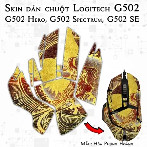 Skin dán chuột Logitech G502 mẫu Hỏa Phụng Hoàng