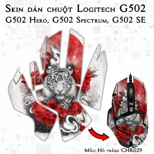 Skin dán chuột Logitech G502 mẫu Hổ trắng CHR029
