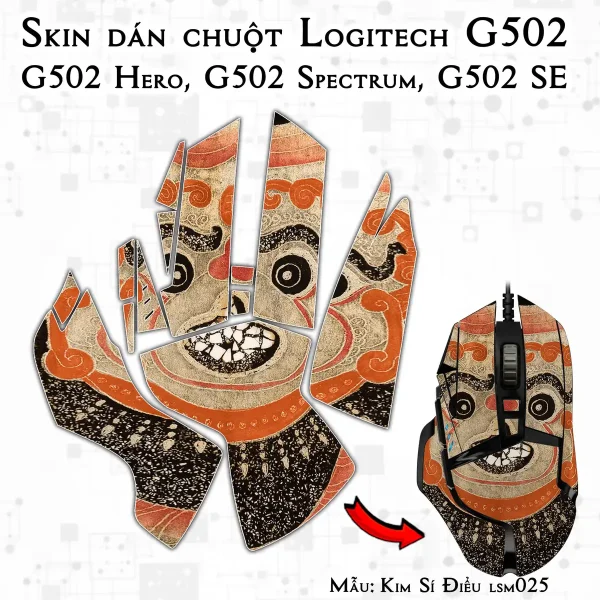 Skin dán chuột Logitech G502 mẫu Kim Sí Điểu lsm025