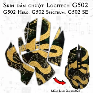 Skin dán chuột Logitech G502 mẫu Linh Xà lsm026