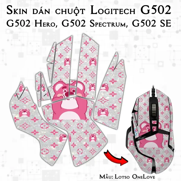 Skin dán chuột Logitech G502 mẫu Lotso OneLove