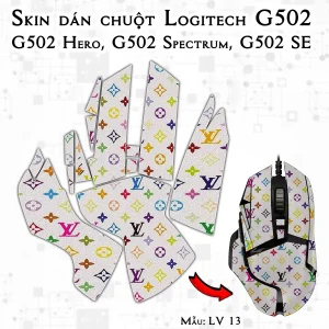 Skin dán chuột Logitech G502 mẫu LV 13