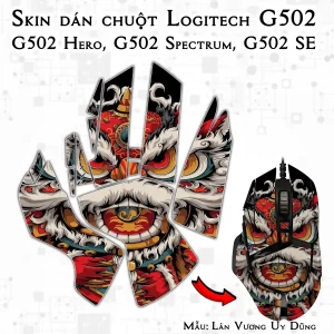 Skin dán chuột Logitech G502 mẫu Lân Vương Uy Dũng