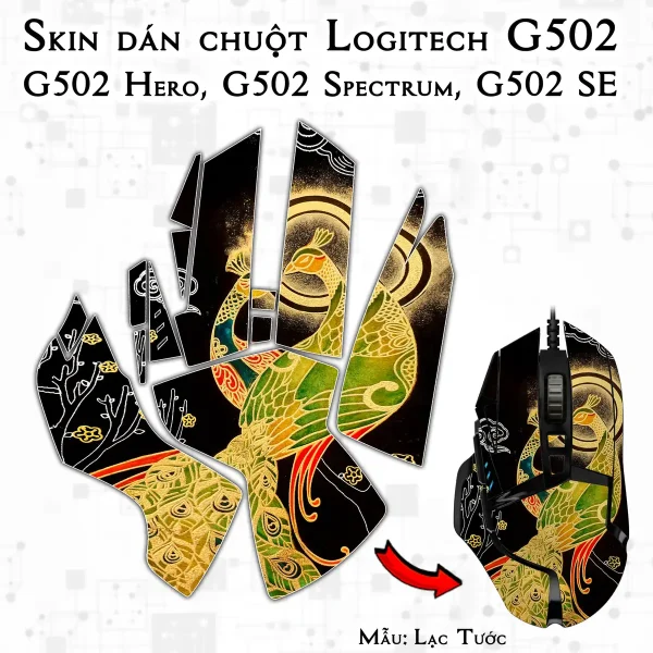 Skin dán chuột Logitech G502 mẫu Lạc Tước