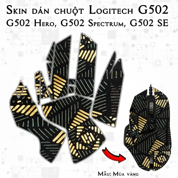 Skin dán chuột Logitech G502 mẫu Mùa vàng