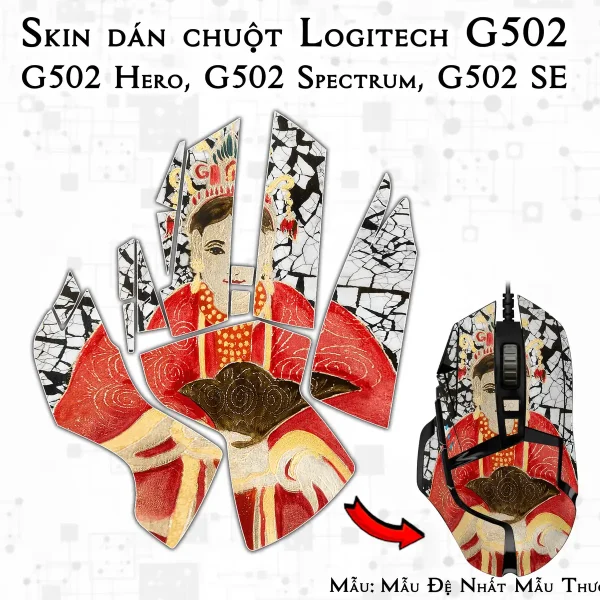 Skin dán chuột Logitech G502 mẫu Mẫu Đệ Nhất Mẫu Thượng Thiên lsm029
