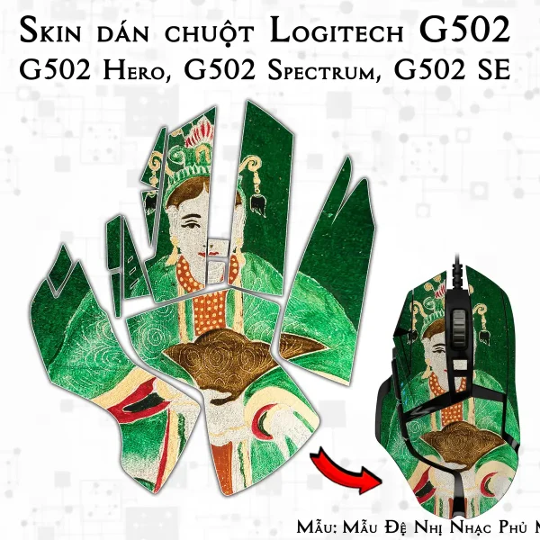 Skin dán chuột Logitech G502 mẫu Mẫu Đệ Nhị Nhạc Phủ Mẫu Thượng Ngàn lsm030