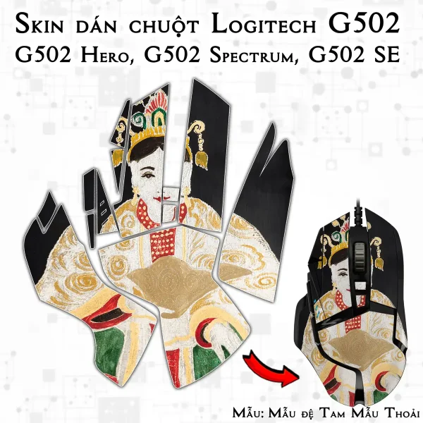 Skin dán chuột Logitech G502 mẫu Mẫu đệ Tam Mẫu Thoải lsm031