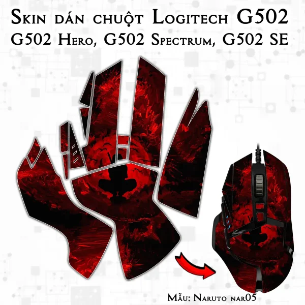 Skin dán chuột Logitech G502 mẫu Naruto nar05
