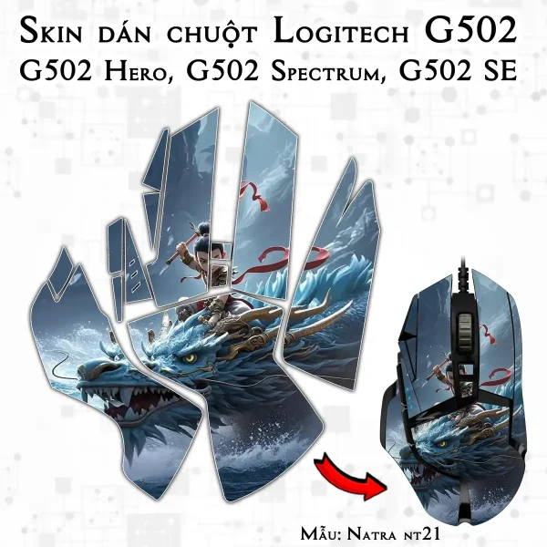Skin dán chuột Logitech G502 mẫu Natra nt21