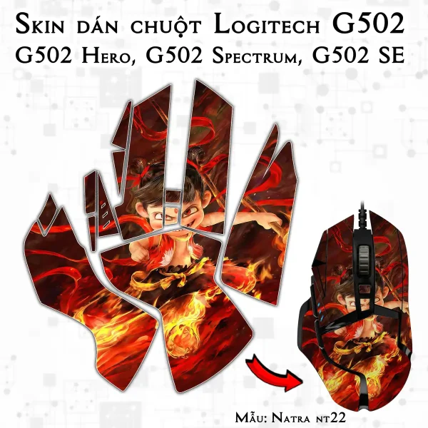 Skin dán chuột Logitech G502 mẫu Natra nt22