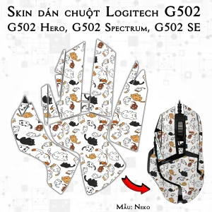 Skin dán chuột Logitech G502 mẫu Neko