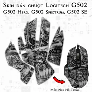 Skin dán chuột Logitech G502 mẫu Ngũ Hổ Tướng