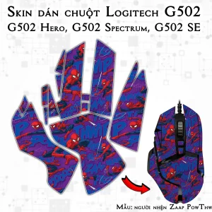 Skin dán chuột Logitech G502 mẫu người nhện Zaap PowThwip