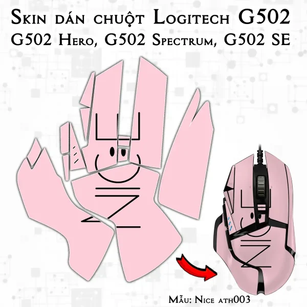 Skin dán chuột Logitech G502 mẫu Nice ath003