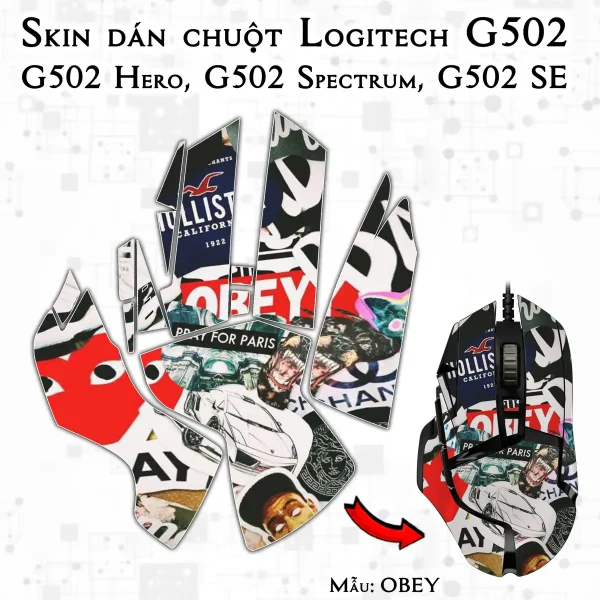 Skin dán chuột Logitech G502 mẫu OBEY
